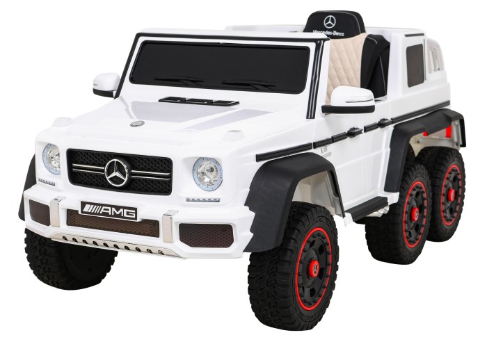 Mercedes G63 AMG Autko na akumulator Biały + Pilot + 6 kół EVA + Wolny Start + MP3 LED-3 7193 