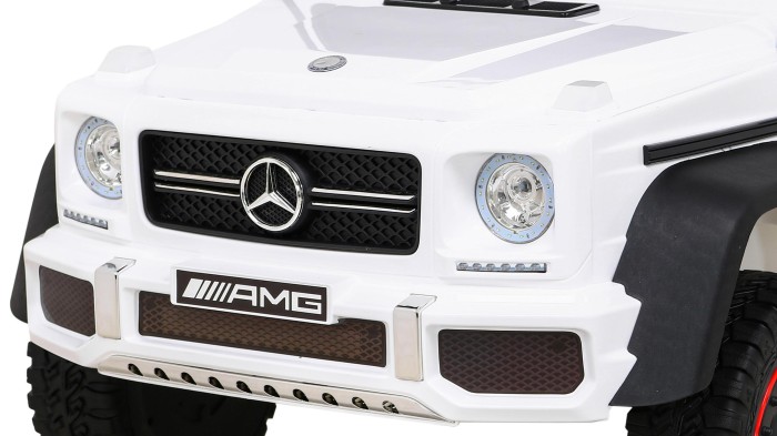 Mercedes G63 AMG Autko na akumulator Biały + Pilot + 6 kół EVA + Wolny Start + MP3 LED-4 7193 