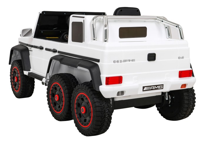 Mercedes G63 AMG Autko na akumulator Biały + Pilot + 6 kół EVA + Wolny Start + MP3 LED-6 7193 