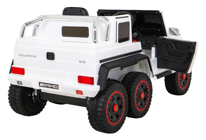 Mercedes G63 AMG Autko na akumulator Biały + Pilot + 6 kół EVA + Wolny Start + MP3 LED-12 7193 