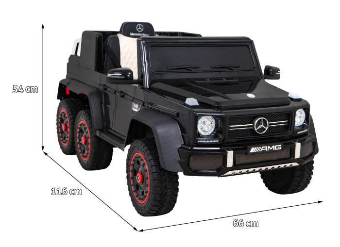 Mercedes G63 AMG Autko na akumulator Czarny + Pilot + 6 kół EVA + Wolny Start + MP3 LED-12 7194 