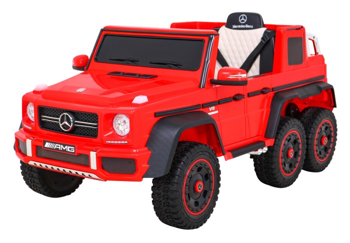 Mercedes G63 AMG Autko na akumulator Czerwony + Pilot + 6 kół EVA + Wolny Start + MP3 LED-2 7195 