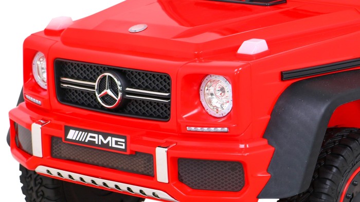 Mercedes G63 AMG Autko na akumulator Czerwony + Pilot + 6 kół EVA + Wolny Start + MP3 LED-3 7195 