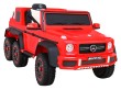 Mercedes G63 AMG Autko na akumulator Czerwony + Pilot + 6 kół EVA + Wolny Start + MP3 LED-12 7195 