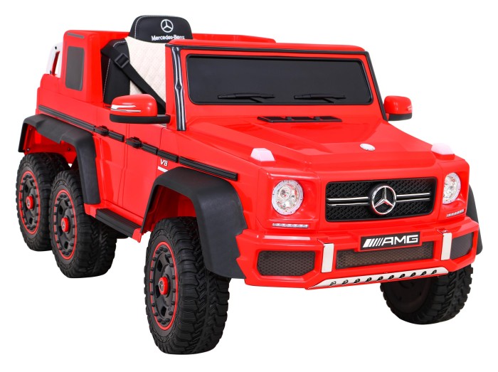 Mercedes G63 AMG Autko na akumulator Czerwony + Pilot + 6 kół EVA + Wolny Start + MP3 LED-12 7195 