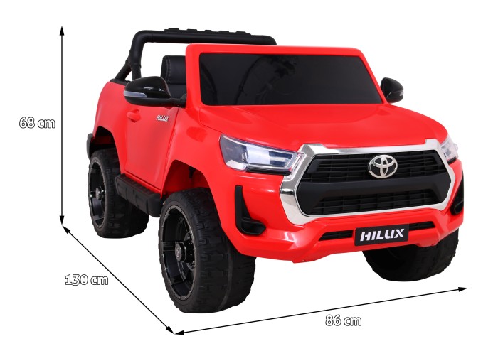 Toyota Hilux na akumulator dla dzieci Czerwony Pickup + Napęd 4x4 + Pilot-14 7197 