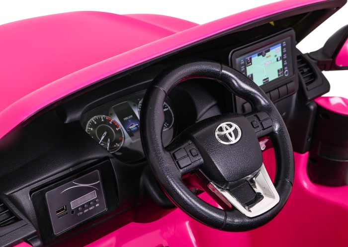 Toyota Hilux na akumulator dla dzieci, Różowy Pickup + Napęd 4x4 + Pilot-9 7198 