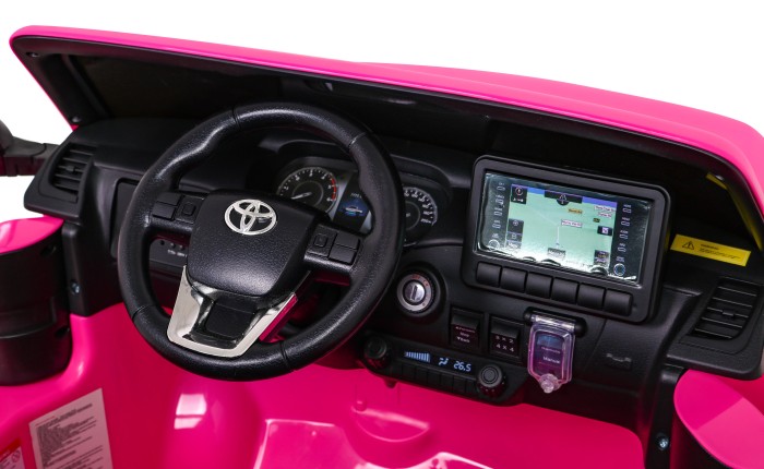 Toyota Hilux na akumulator dla dzieci, Różowy Pickup + Napęd 4x4 + Pilot-10 7198 