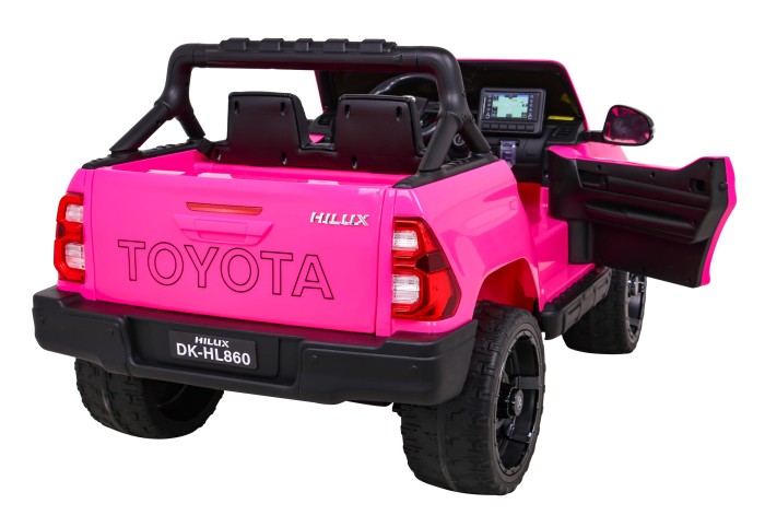 Toyota Hilux na akumulator dla dzieci, Różowy Pickup + Napęd 4x4 + Pilot-11 7198 