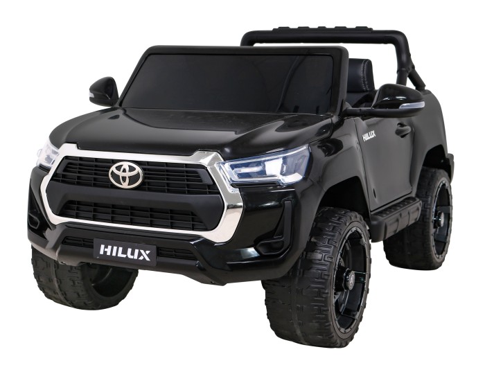 Toyota Hilux na akumulator dla dzieci Czarny Pickup + Napęd 4x4 + Pilot-2 7199 