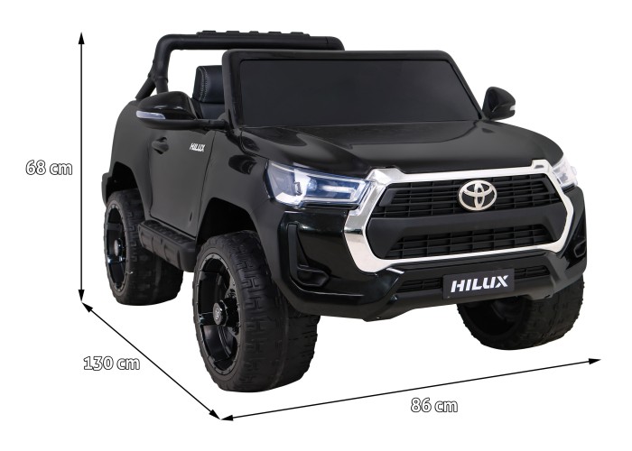 Toyota Hilux na akumulator dla dzieci Czarny Pickup + Napęd 4x4 + Pilot-14 7199 