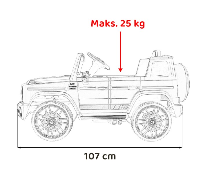 Mercedes AMG G63 dla dzieci Biały + Pilot-18 7201 