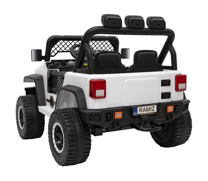 Autko terenowe Geoland Power dla 2 dzieci Biały + Pilot + Silniki 2x200W + Bagażnik + Radio MP3 + LED-5 7205 