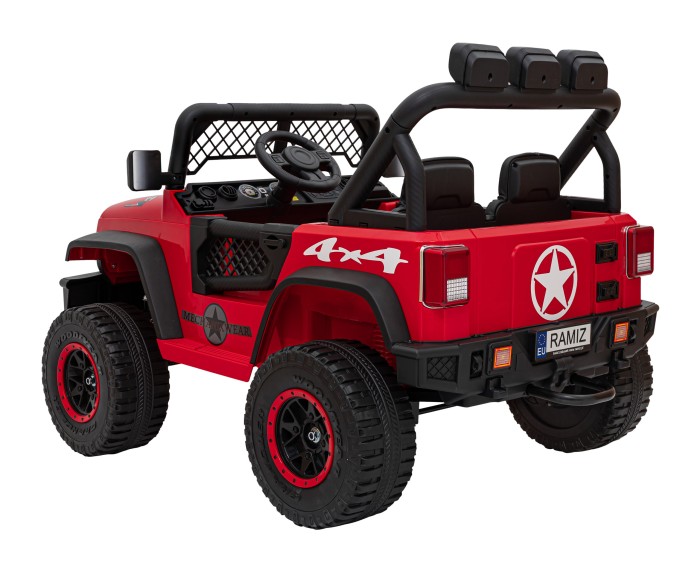 Autko terenowe Geoland Power dla 2 dzieci Czerwony + Pilot + Silniki 2x200W + Bagażnik + Radio MP3 + LED-3 7206 