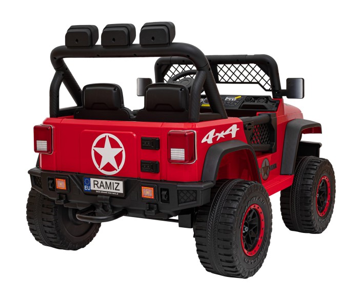 Autko terenowe Geoland Power dla 2 dzieci Czerwony + Pilot + Silniki 2x200W + Bagażnik + Radio MP3 + LED-4 7206 