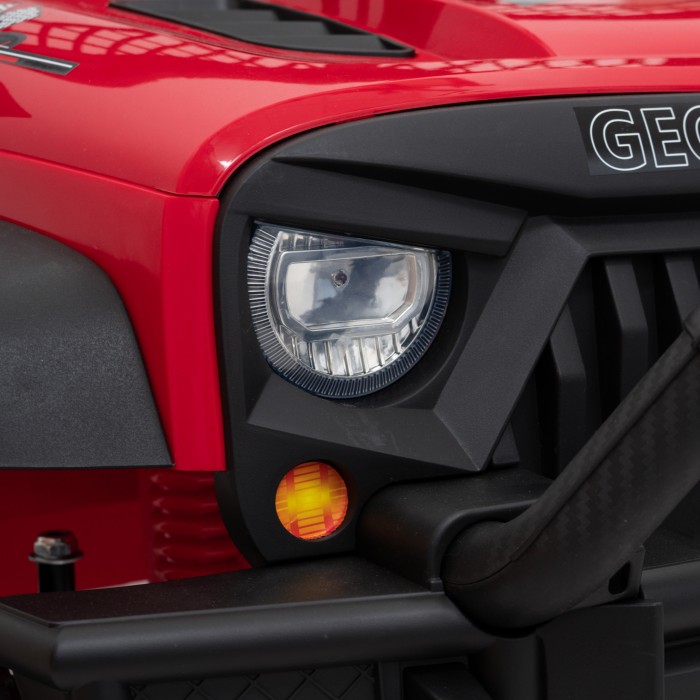 Autko terenowe Geoland Power dla 2 dzieci Czerwony + Pilot + Silniki 2x200W + Bagażnik + Radio MP3 + LED-15 7206 