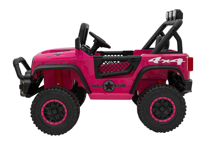 Autko terenowe Geoland Power dla 2 dzieci Różowy + Pilot + Silniki 2x200W + Bagażnik + Radio MP3 + LED-3 7208 