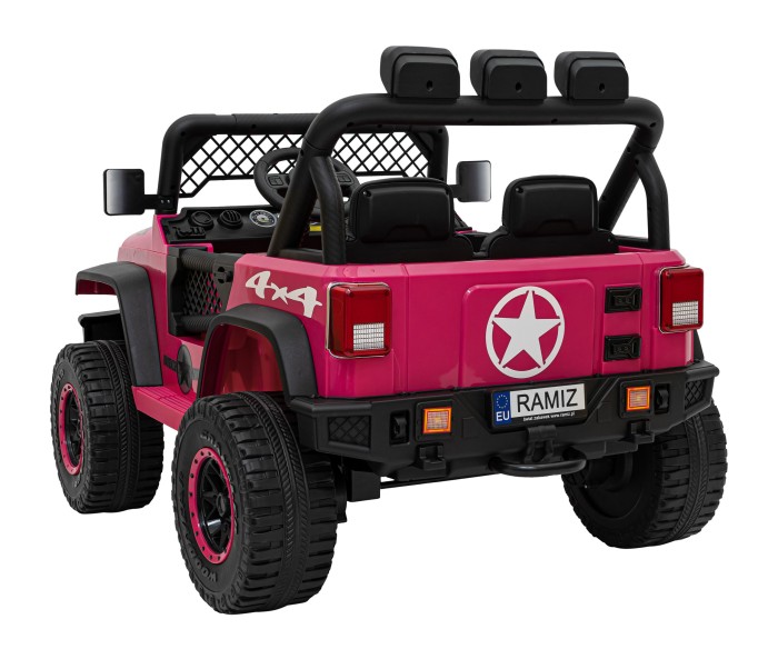Autko terenowe Geoland Power dla 2 dzieci Różowy + Pilot + Silniki 2x200W + Bagażnik + Radio MP3 + LED-4 7208 