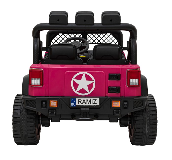 Autko terenowe Geoland Power dla 2 dzieci Różowy + Pilot + Silniki 2x200W + Bagażnik + Radio MP3 + LED-5 7208 