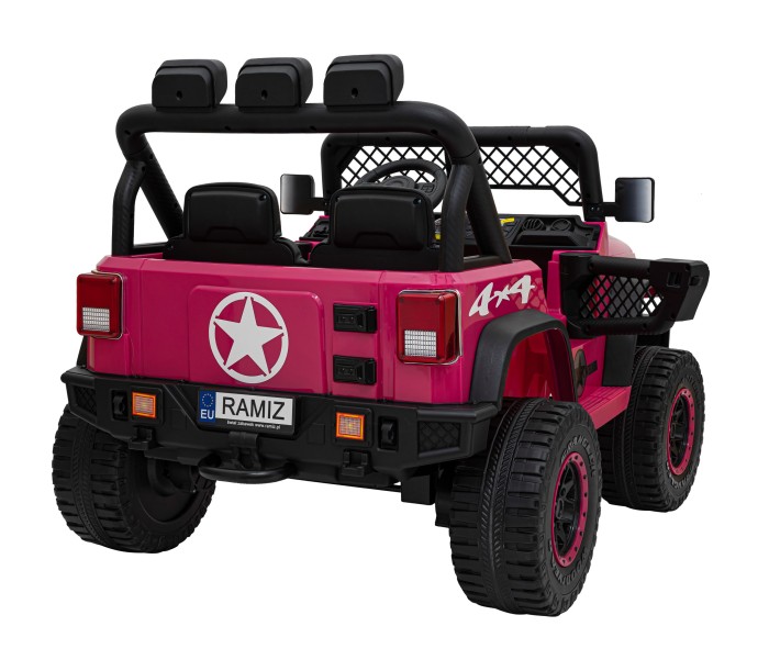Autko terenowe Geoland Power dla 2 dzieci Różowy + Pilot + Silniki 2x200W + Bagażnik + Radio MP3 + LED-6 7208 