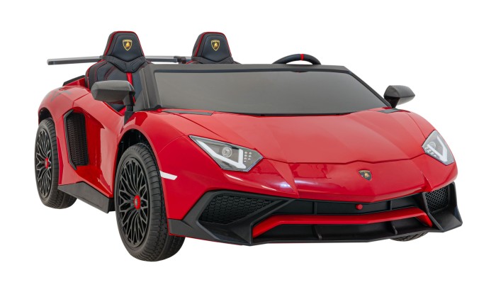 Auto Lamborghini Aventador SV na akumulator dla 2 dzieci Czerwony + Pilot 2,4 GHz + Pianka EVA + Audio LED-5 7210 