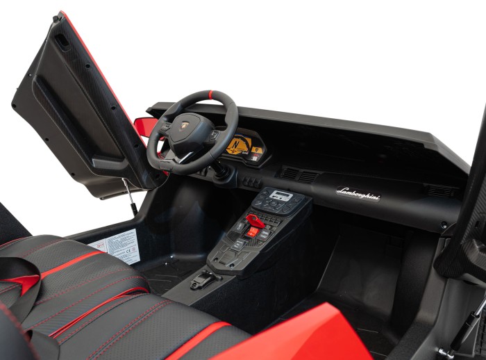Auto Lamborghini Aventador SV na akumulator dla 2 dzieci Czerwony + Pilot 2,4 GHz + Pianka EVA + Audio LED-15 7210 