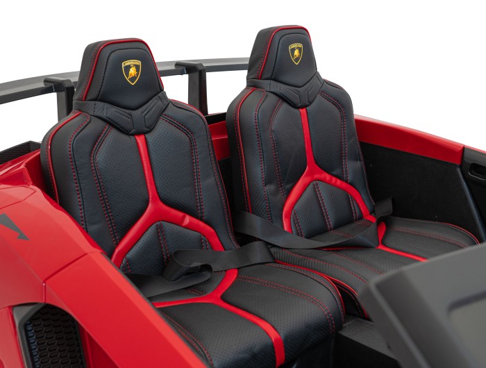 Auto Lamborghini Aventador SV na akumulator dla 2 dzieci Czerwony + Pilot 2,4 GHz + Pianka EVA + Audio LED-19 7210 