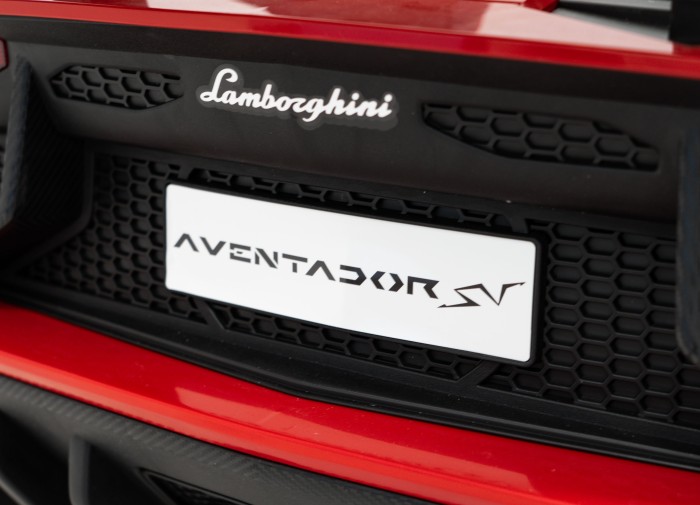 Auto Lamborghini Aventador SV na akumulator dla 2 dzieci Czerwony + Pilot 2,4 GHz + Pianka EVA + Audio LED-25 7210 