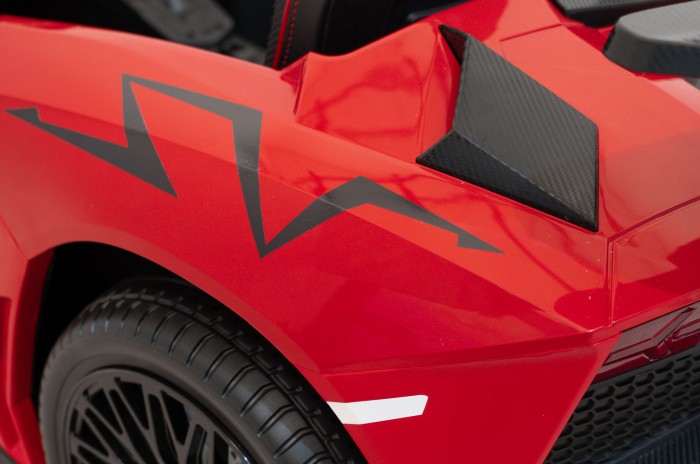 Auto Lamborghini Aventador SV na akumulator dla 2 dzieci Czerwony + Pilot 2,4 GHz + Pianka EVA + Audio LED-27 7210 