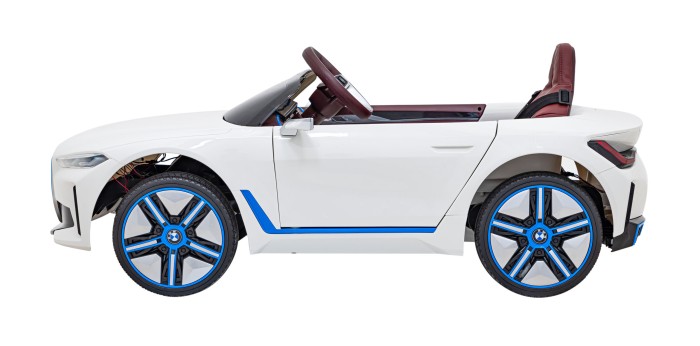 Autko BMW i4 na akumulator dla dzieci Biały + Wolny Start + EVA + Ekoskóra + Audio LED + Pilot-4 7217 