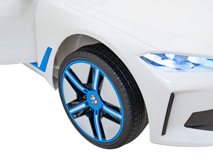 Autko BMW i4 na akumulator dla dzieci Biały + Wolny Start + EVA + Ekoskóra + Audio LED + Pilot-14 7217 