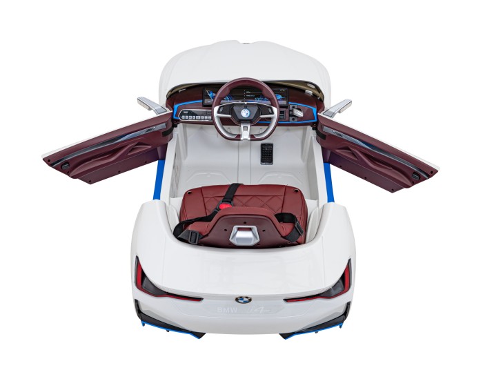 Autko BMW i4 na akumulator dla dzieci Biały + Wolny Start + EVA + Ekoskóra + Audio LED + Pilot-17 7217 