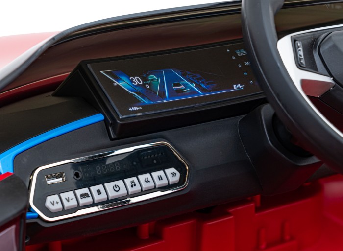 Autko BMW i4 na akumulator dla dzieci Czerwony + Wolny Start + EVA + Ekoskóra + Audio LED + Pilot-11 7219 