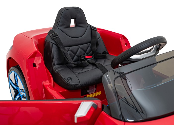 Autko BMW i4 na akumulator dla dzieci Czerwony + Wolny Start + EVA + Ekoskóra + Audio LED + Pilot-14 7219 