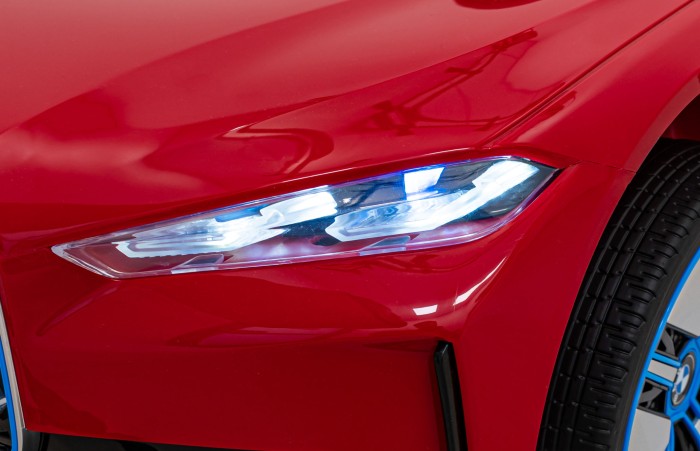 Autko BMW i4 na akumulator dla dzieci Czerwony + Wolny Start + EVA + Ekoskóra + Audio LED + Pilot-17 7219 