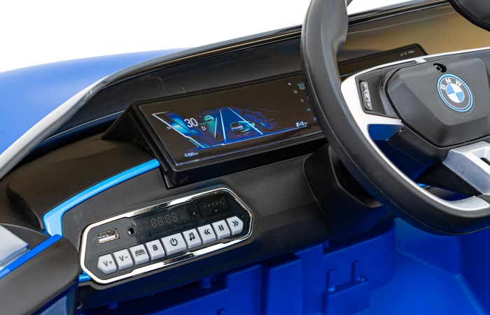 Autko BMW i4 na akumulator dla dzieci Niebieski + Wolny Start + EVA + Ekoskóra + Audio LED + Pilot-10 7220 