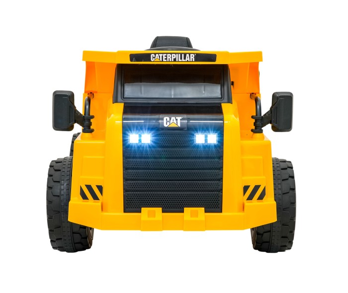 Wywrotka Caterpillar na akumulator dla dzieci Żółty + Ruchomy kiper + Łopatka + Megafon + Audio LED + Ekoskóra-2 7225 