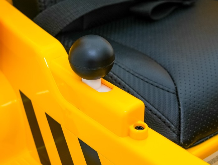 Wywrotka Caterpillar na akumulator dla dzieci Żółty + Ruchomy kiper + Łopatka + Megafon + Audio LED + Ekoskóra-12 7225 