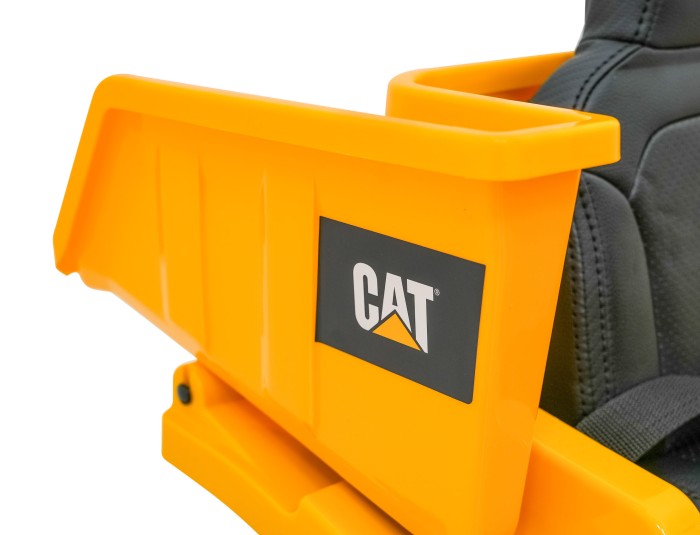 Wywrotka Caterpillar na akumulator dla dzieci Żółty + Ruchomy kiper + Łopatka + Megafon + Audio LED + Ekoskóra-13 7225 