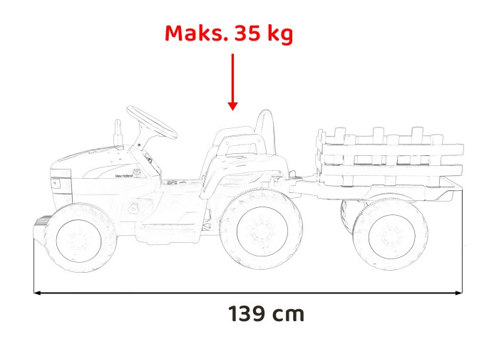 Traktor Z Przyczepą New Holland T7 Niebieski-6 7233 