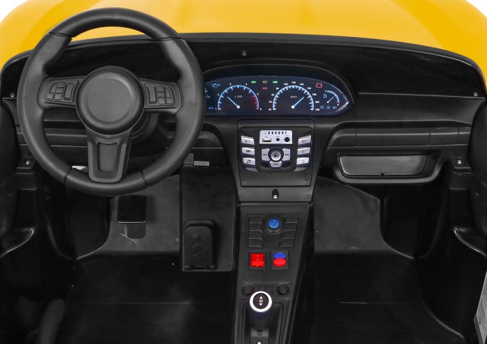 Perfecta Auto dla 2 dzieci Żółta + Pompowane koła + Silnik bezszczotkowy + MP3 LED + Wolny Start-2 7241 
