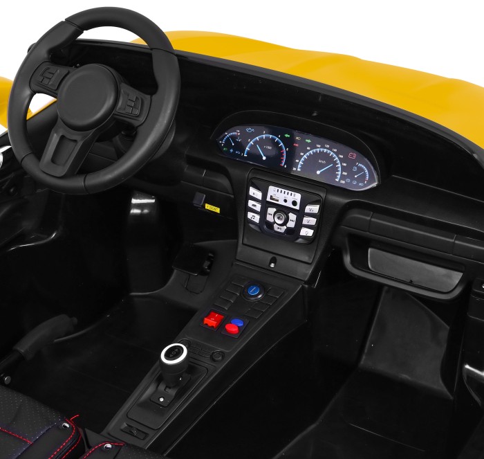 Perfecta Auto dla 2 dzieci Żółta + Pompowane koła + Silnik bezszczotkowy + MP3 LED + Wolny Start-5 7241 