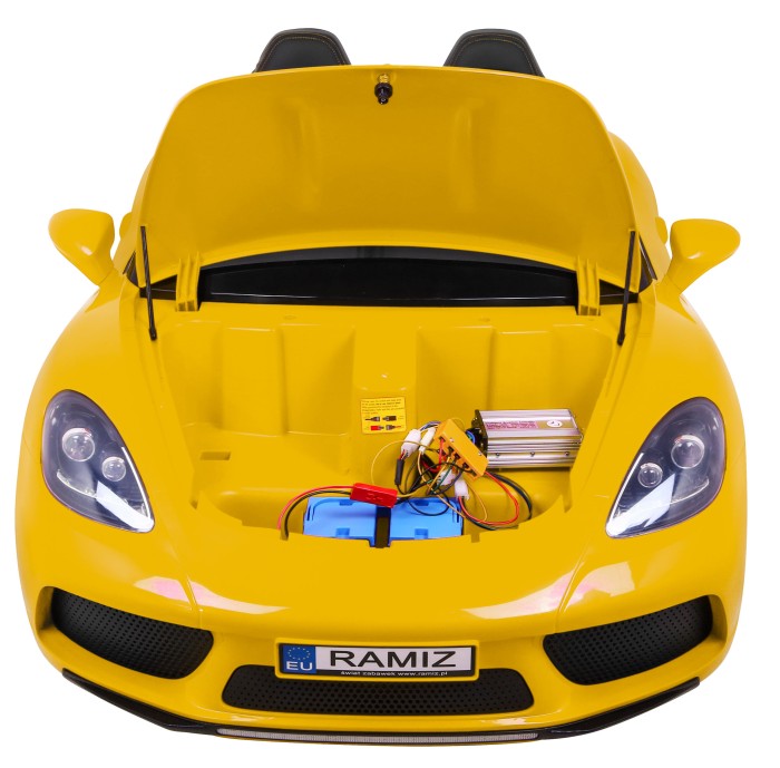 Perfecta Auto dla 2 dzieci Żółta + Pompowane koła + Silnik bezszczotkowy + MP3 LED + Wolny Start-10 7241 