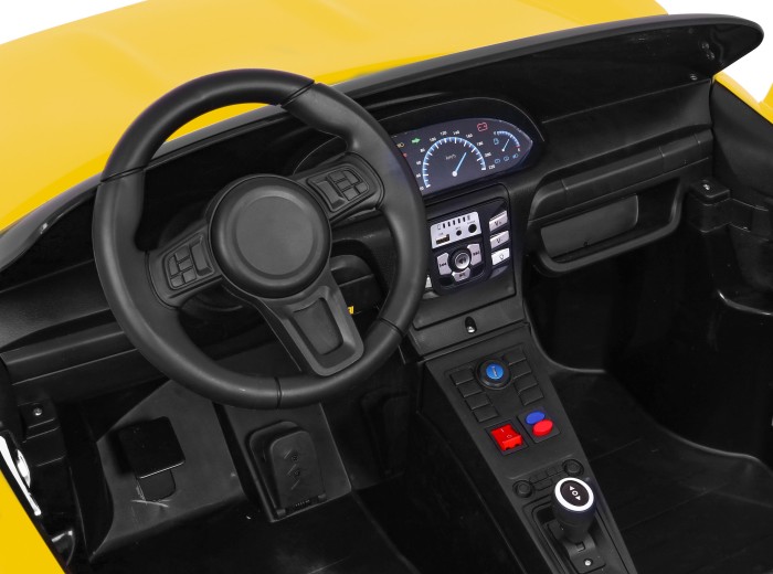 Perfecta Auto dla 2 dzieci Żółta + Pompowane koła + Silnik bezszczotkowy + MP3 LED + Wolny Start-14 7241 