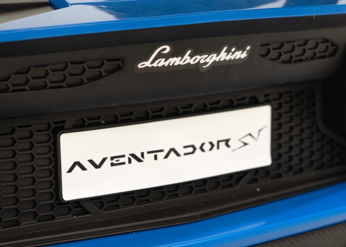 Lamborghini Aventador SV na akumulator dla 2 dzieci Niebieski + Silnik bezszczotkowy + Pompowane koła + Audio LED-17 7251 