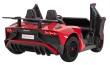 Lamborghini Aventador SV na akumulator dla 2 dzieci Czerwony + Silnik bezszczotkowy + Pompowane koła + Audio LED-7 7252 