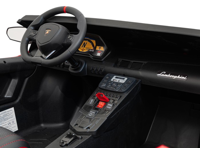 Lamborghini Aventador SV na akumulator dla 2 dzieci Czerwony + Silnik bezszczotkowy + Pompowane koła + Audio LED-10 7252 