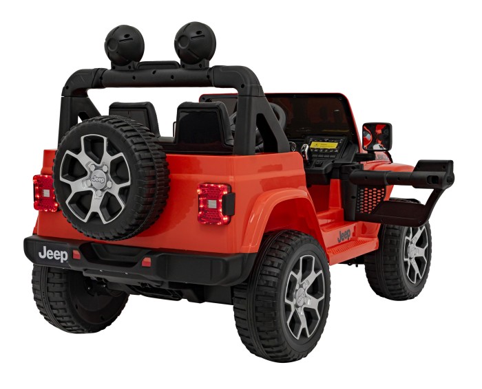 Jeep Wrangler Rubicon na akumulator dla dzieci Pomarańczowy + Pilot + Radio MP3 LED + Koła EVA-7 7254 