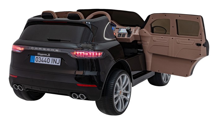 Porsche Cayenne S na akumulator dla dzieci Lakier Czarny + Pilot + Wolny START + EVA + Audio LED-6 7270 