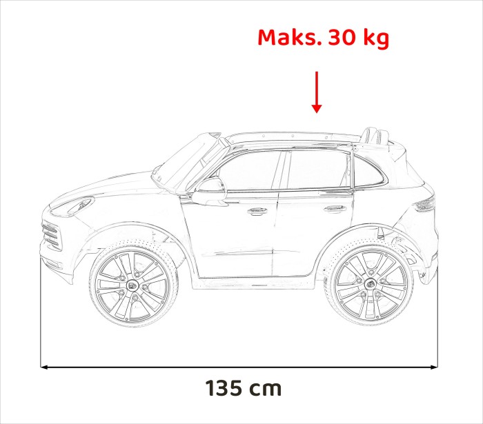 Porsche Cayenne S na akumulator dla dzieci Lakier Biały SUV + Pilot-22 7271 